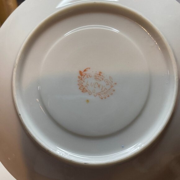 Vintage 5 Saucers Moriage Dragon Ware Marked Lucky Porcelain Japan Black 5.5” - Picture 4 of 9